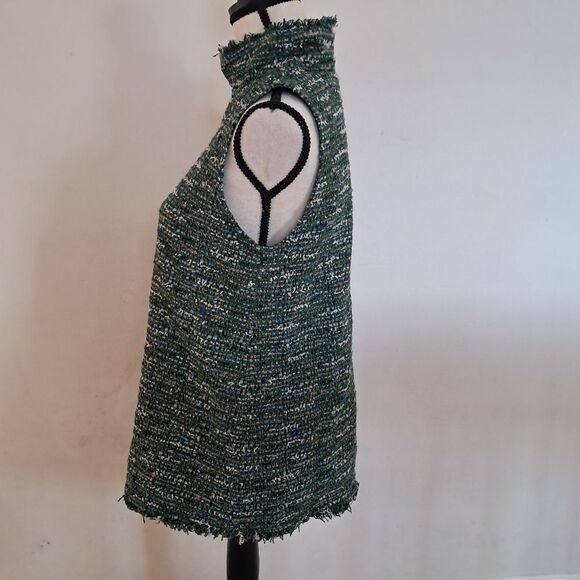 Ann Mashburn Top Women's Small S Multicolor Tweed Ana Fringe Designer Classic - Picture 3 of 9